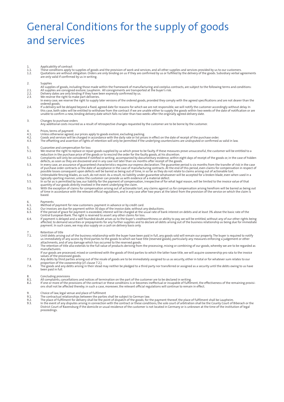Fencing Equipment Sizing Charts - Uhlmann Fencing (English / German), Page 7
