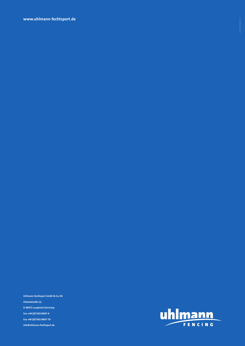 Fencing Equipment Sizing Charts - Uhlmann Fencing (English / German), Page 8