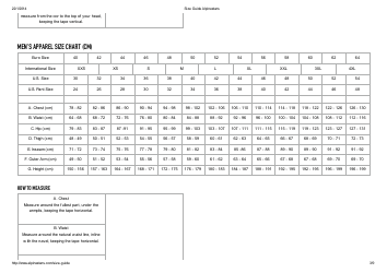 Alpine Footwear and Apparel Ski Size Chart, Page 3