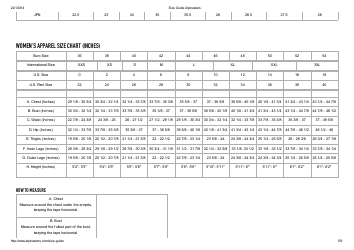 Alpine Footwear and Apparel Ski Size Chart, Page 5
