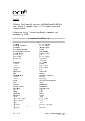Gcse Portuguese Vocabulary List