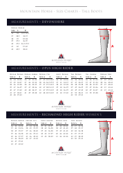 Horse Riding Boots Sizing Charts