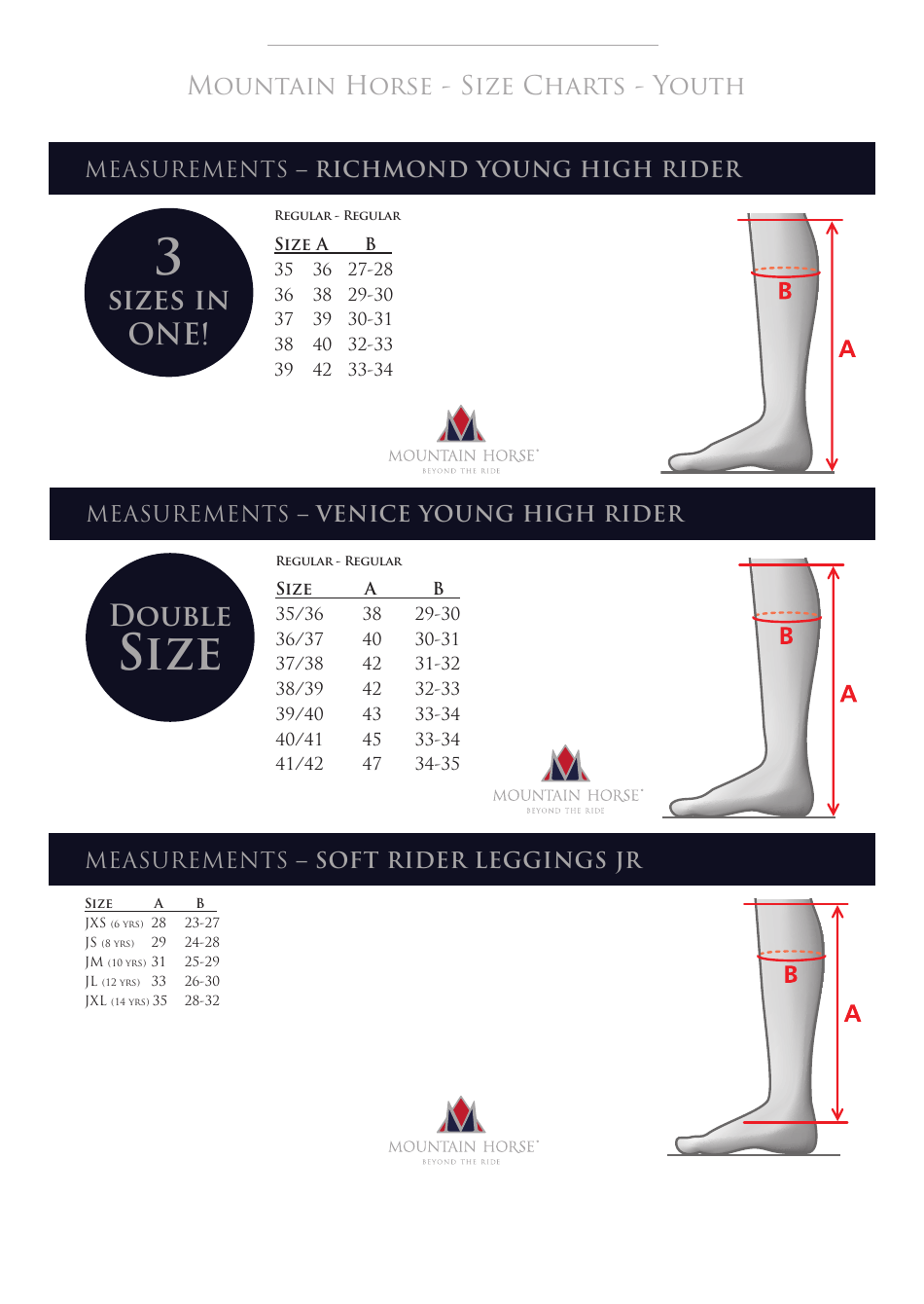 Horse Riding Boots Sizing Charts, Page 6