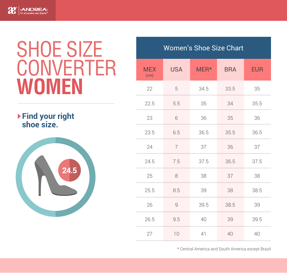 Womens Shoe Size Chart, Page 1