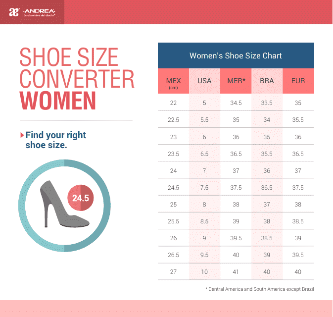 Women's Shoe Size Chart Download Printable PDF | Templateroller