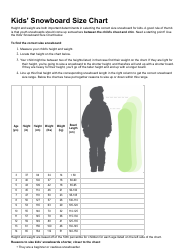 Document preview: Kids' Snowboard Size Chart