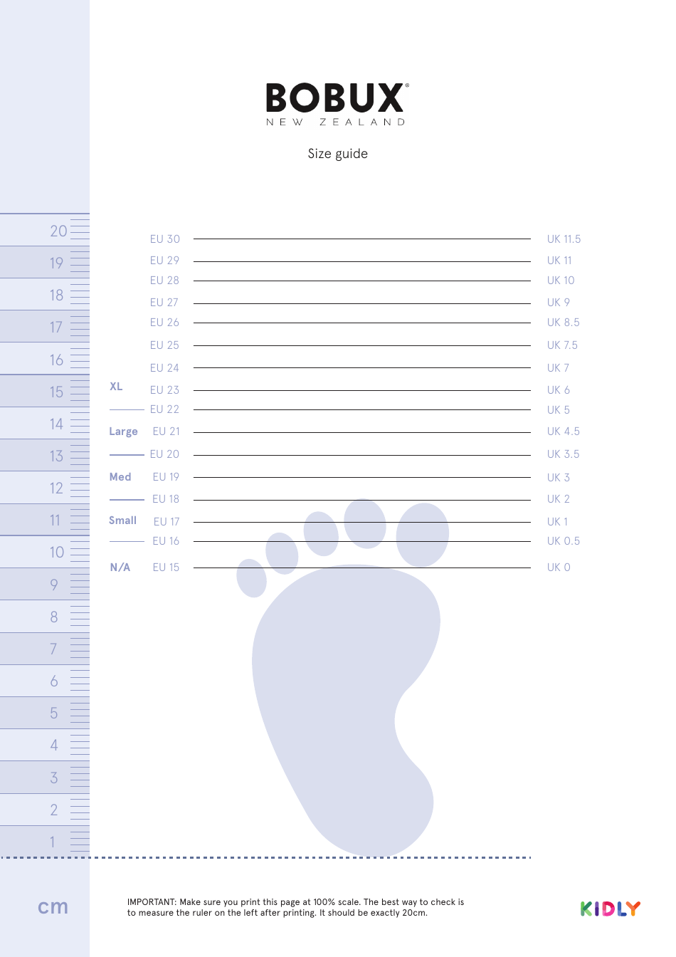 Kids Foot Size Measuring Tool, Page 1