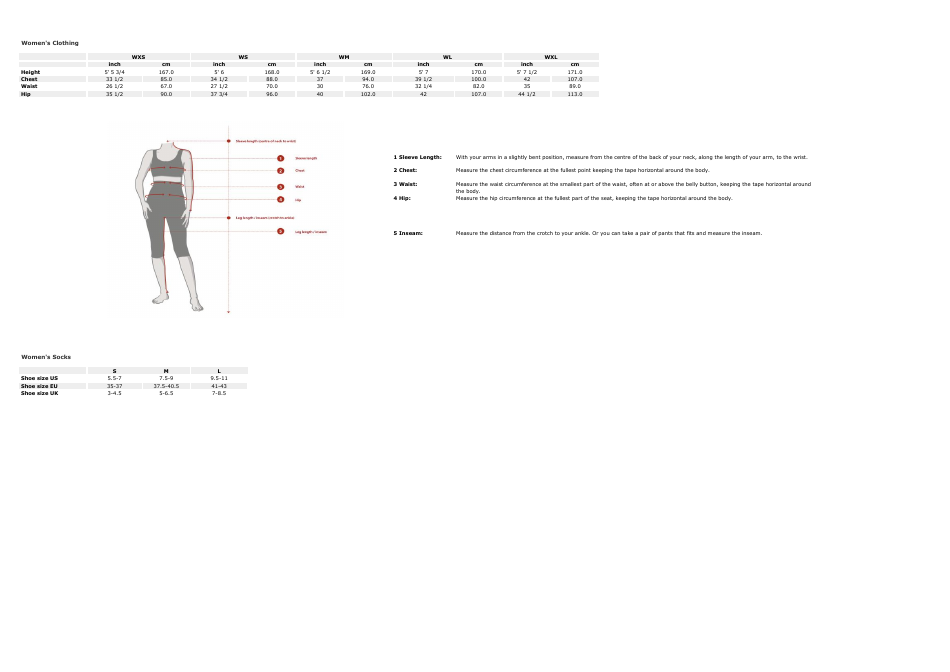 Women, Men and Childrens Clothing Size Chart - Icebreaker, Page 2