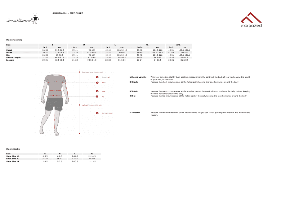 Size Chart - Smartwool Download Printable PDF | Templateroller
