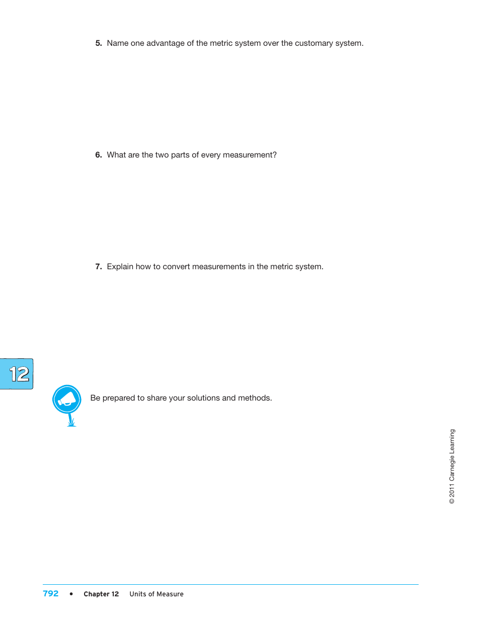 Units of Measure Worksheet - Carnegie Learning, Page 26