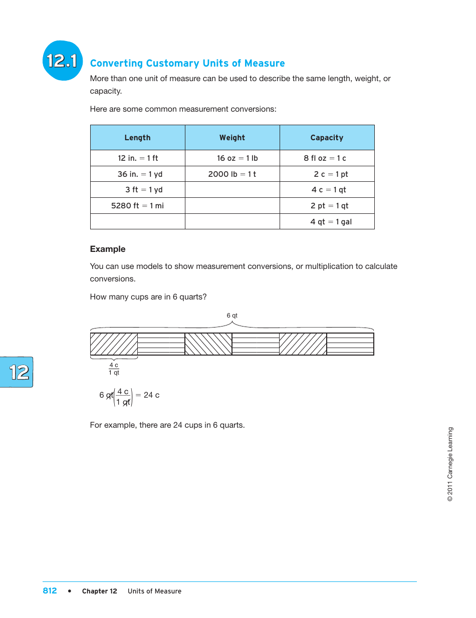 Units of Measure Worksheet - Carnegie Learning, Page 46