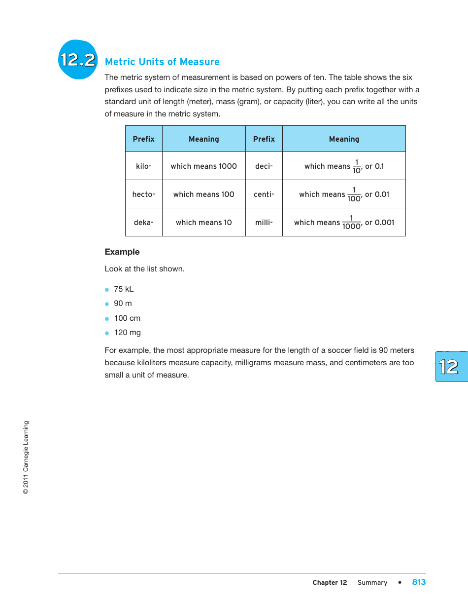Units of Measure Worksheet - Carnegie Learning, Page 47