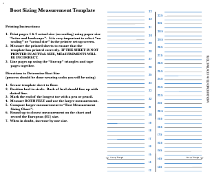 Document preview: Boot Sizing Measurement Template