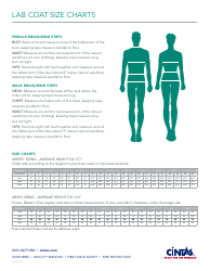 Document preview: Lab Coat Size Charts