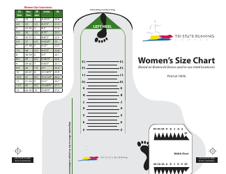 Document preview: Women's Foot Size Measuring and Conversions Chart