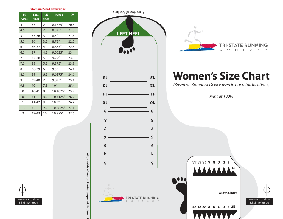 Women S Foot Size Measuring And Conversions Chart Download Printable Pdf Templateroller