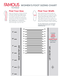 Document preview: Women's Foot Sizing Chart - Famous
