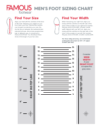 Document preview: Men's Foot Sizing Chart - Famous