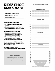 Document preview: Kids' Shoe Size Chart - Grey
