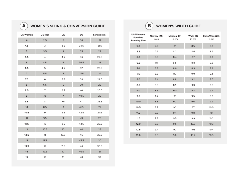 Womens Size  Width Tool - New Balance, Page 3