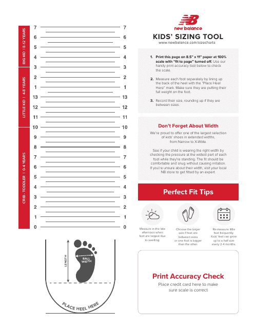 Kids' Foot Sizing Tool Download Printable PDF | Templateroller