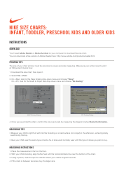 Infant, Toddler, Preschool Kids and Older Kids Size Chart - Nike