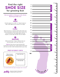 Document preview: Child Shoe Size Chart