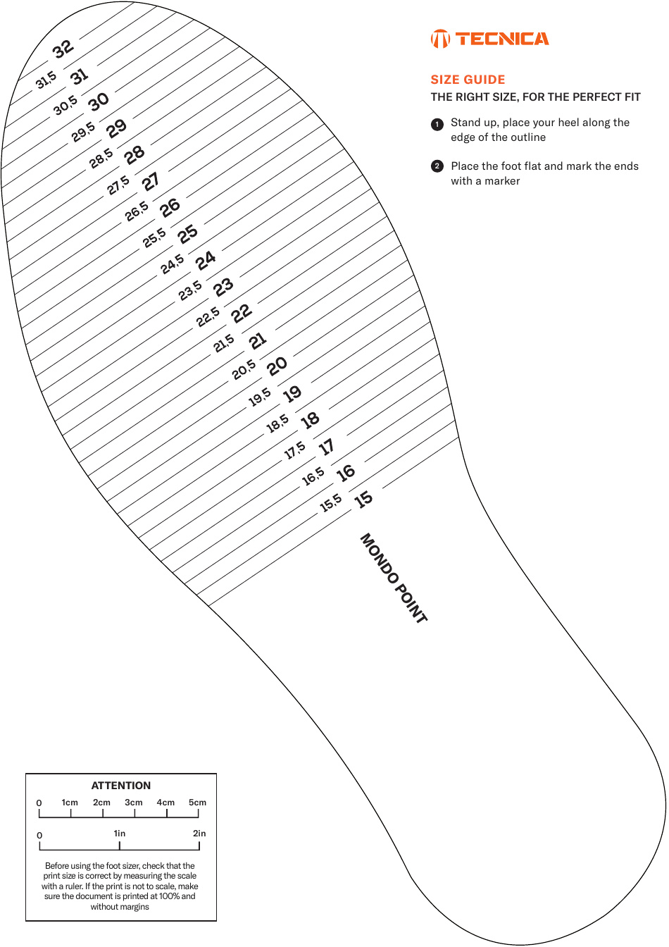 Ski Boots Size Guide Tecnica Download Printable PDF Templateroller