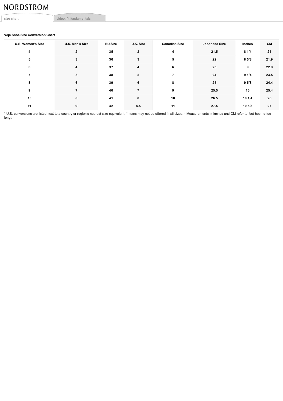 Shoe Size Conversion Chart Veja Download Printable PDF Templateroller