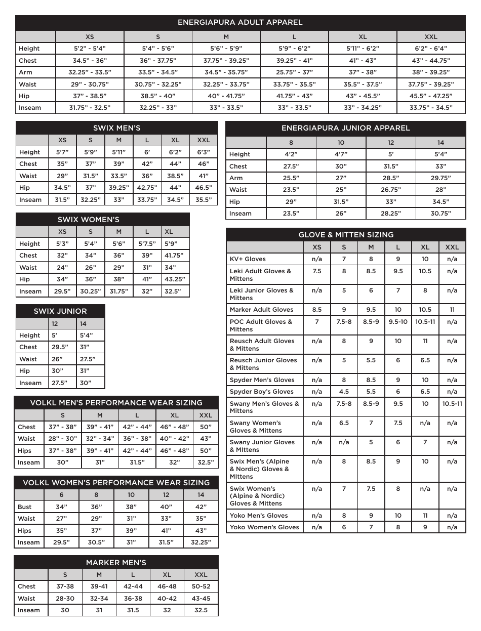 Race Suit Sizing Charts Spyder Download Printable PDF Templateroller