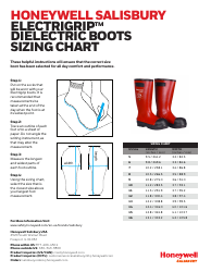 Document preview: Dielectric Boots Sizing Chart - Honeywell Salisbury
