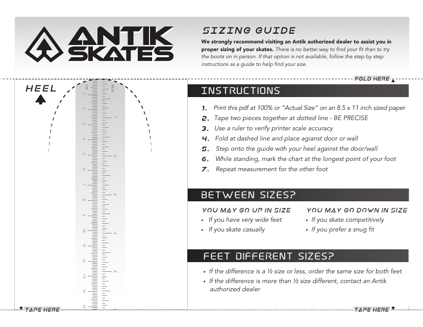 Skate Sizing Chart - Antik