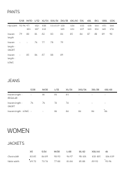Riding Gear Size Charts, Page 2