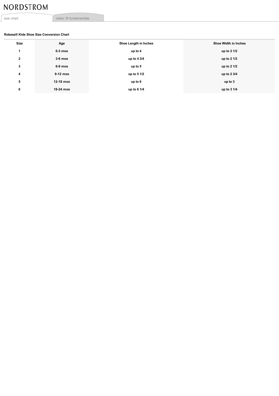 Kids Shoe Size Conversion Chart Robeez Download Printable PDF