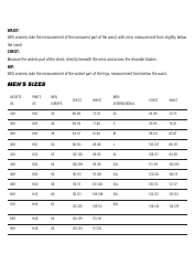 Motorcycle Gear Size Charts