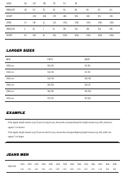 Motorcycle Gear Size Charts, Page 2