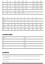 Motorcycle Gear Size Charts, Page 4