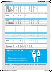 Workwear Size Chart, Page 2