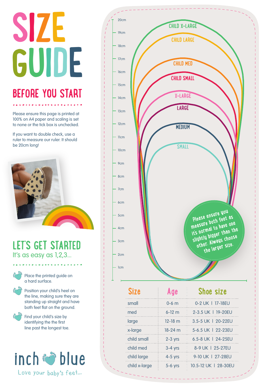 Children Feet Size Measurement Tool, Page 1