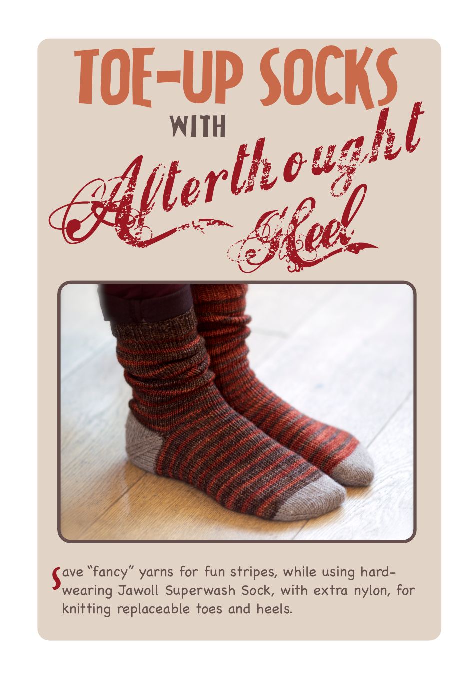 Toe-Up Socks With Afterthought Heel Knitting Pattern, Page 1