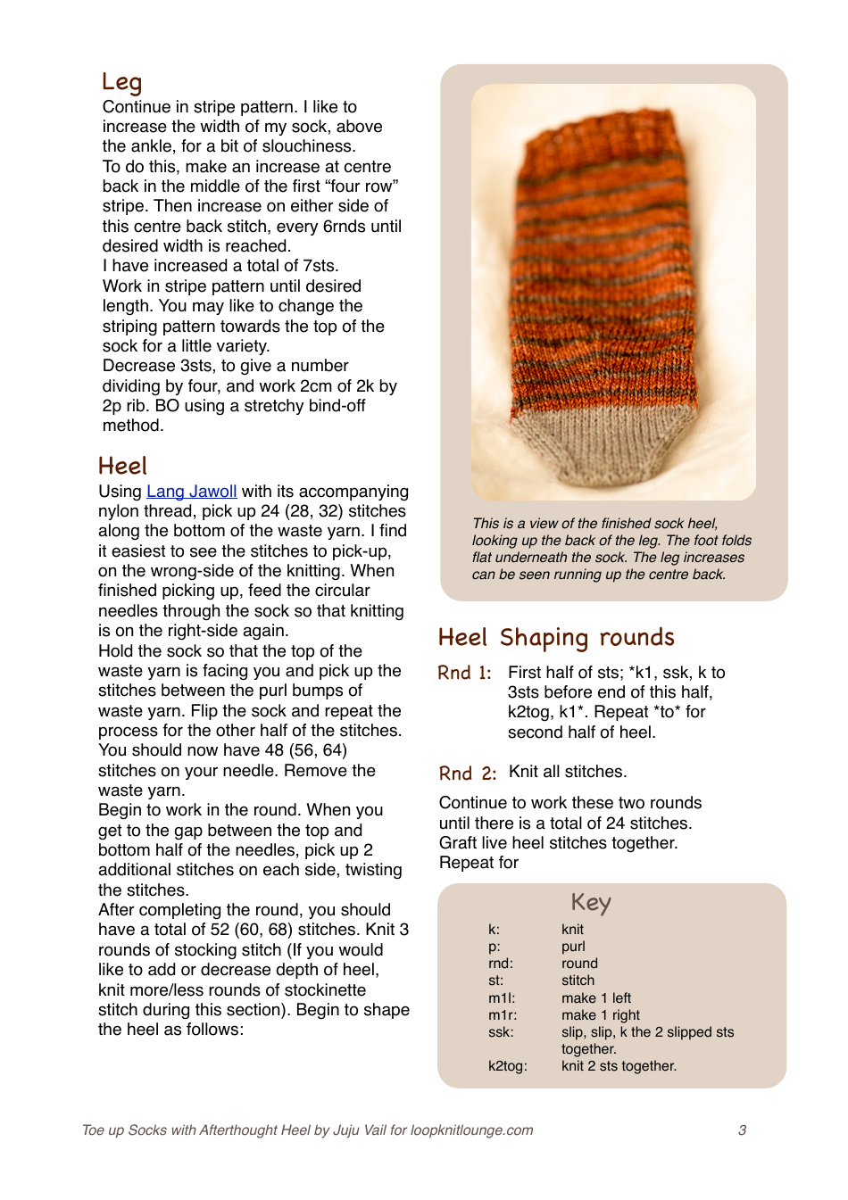 Toe-Up Socks With Afterthought Heel Knitting Pattern, Page 3