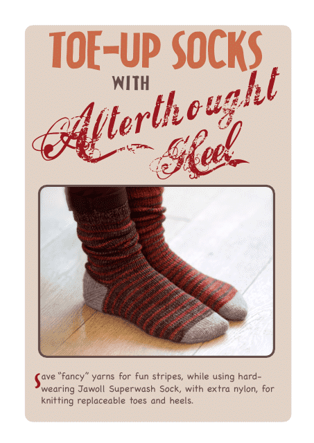 Toe-Up Socks With Afterthought Heel Knitting Pattern Download Pdf