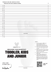 Document preview: Toddler, Kids and Junior UK/Eu Sizing Chart