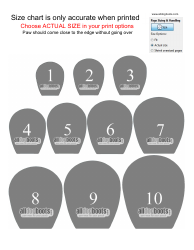 Document preview: Dog Paw-Wear Size Chart