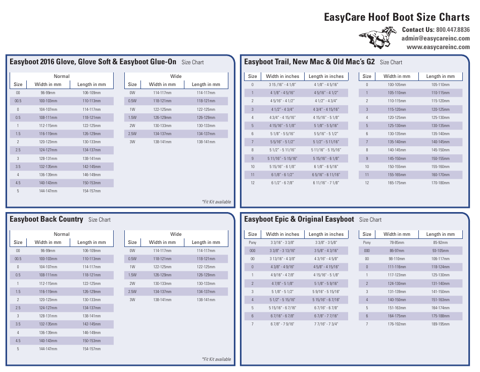 Hoof Boot Size Charts Tables Download Printable PDF Templateroller