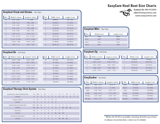 Hoof Boot Size Charts - Tables, Page 3