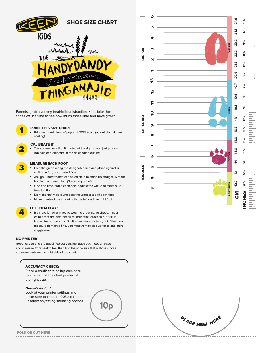 Kids' Shoe Size Chart Keen Download Printable PDF Templateroller