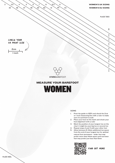 Women's UK/Eu Foot Sizing Chart