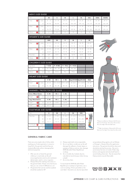 Cycling Clothing Size Chart Download Pdf
