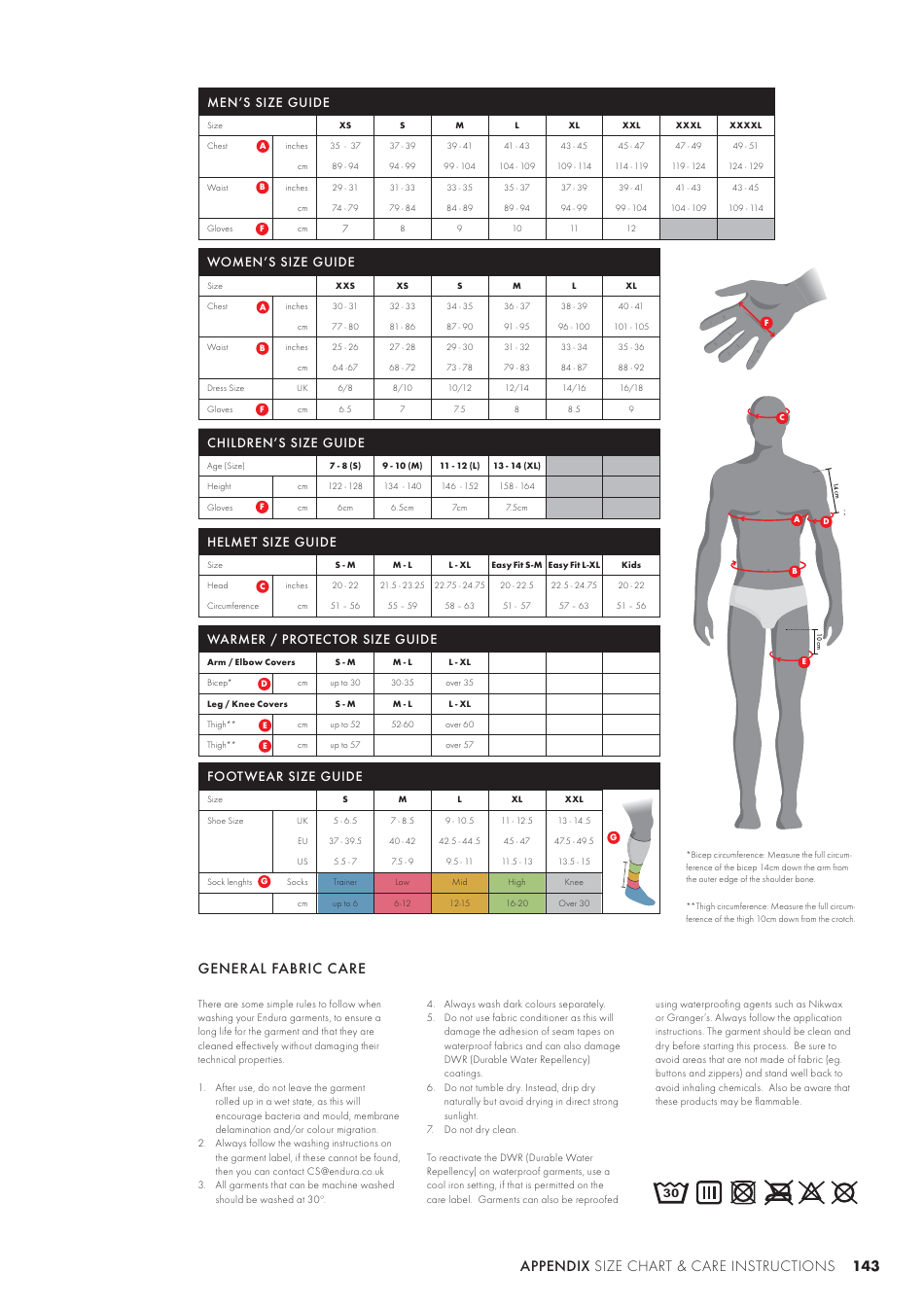 Cycling Clothing Size Chart Download Printable PDF Templateroller